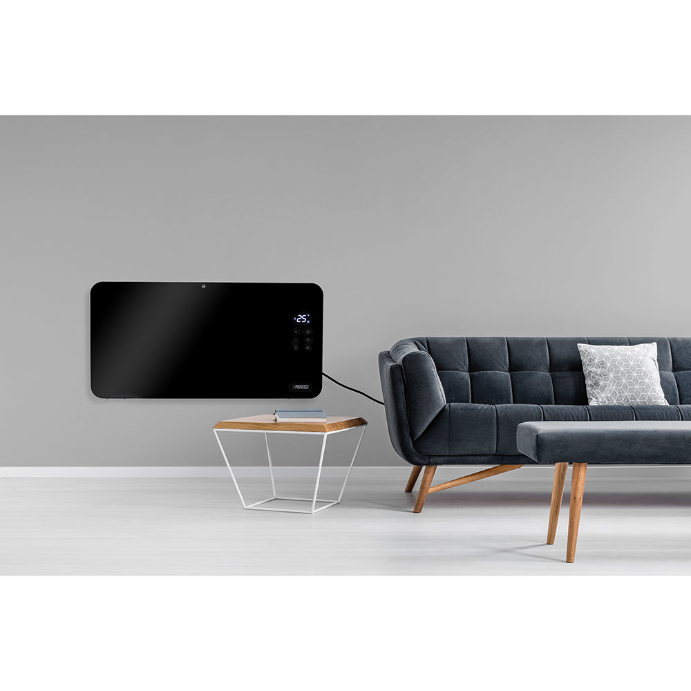 Princess Smart Glass Panel Heater with Voice Control - Black | 01.348150.02.001 from Princess - DID Electrical
