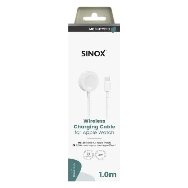 Sinox Pro Wireless USB-C Charging Cable for Apple Watch - White | 050739 from Sinox - DID Electrical
