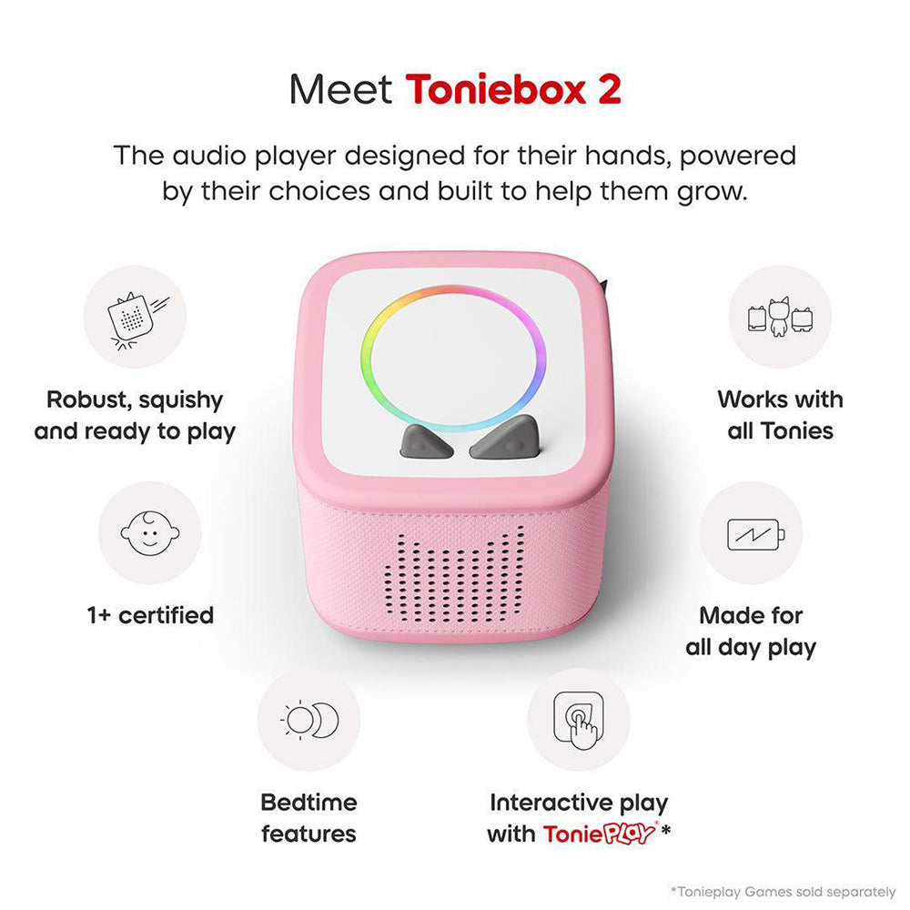 Tonies Toniebox 2 Starter Set with Creative Tonie Rubie - Cloud Pink | 11002433 from Tonies - DID Electrical