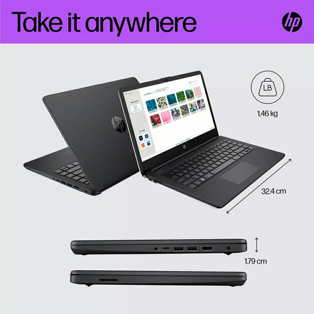 HP Notebook Intel Core i3 14" 4GB/64GB Laptop - Black | 14s-dq0007na from HP - DID Electrical