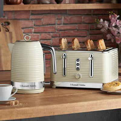 RussellHobbs Inspire 4 Slice Toaster - Cream | 24384 from Russell Hobbs - DID Electrical