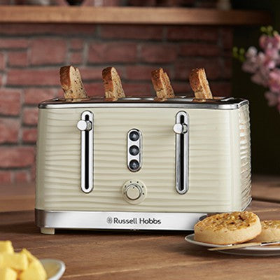 RussellHobbs Inspire 4 Slice Toaster - Cream | 24384 from Russell Hobbs - DID Electrical