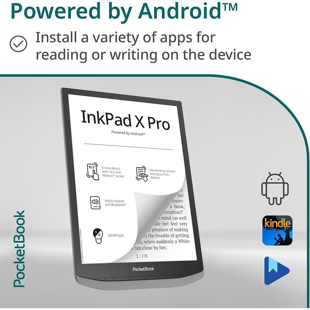 PocketBook Inkpad X Pro 10.3" Touchscreen eReader Tablet - Grey | 253-PB1040D-M-WW from PocketBook - DID Electrical