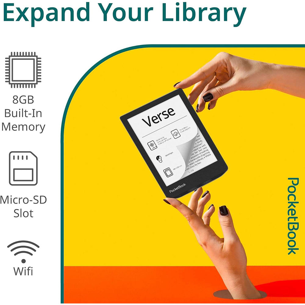 PocketBook Verse 6" Touchscreen eReader Tablet - Mist Grey | 253-PB629-M-WW from PocketBook - DID Electrical