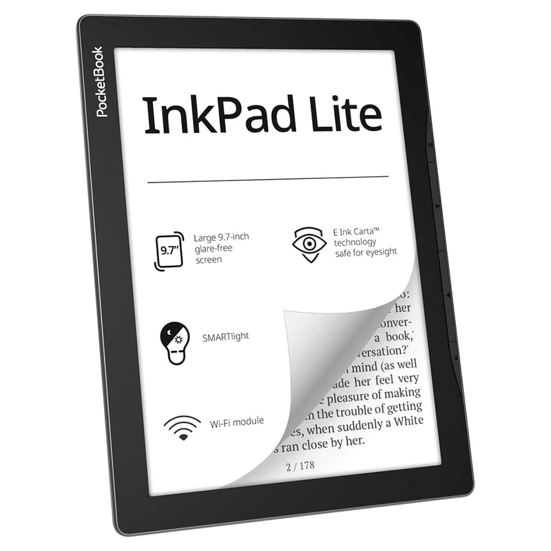 PocketBook InkPad Lite 9.7" Touchscreen eReader Tablet - Grey | 253-PB970-M-WW from PocketBook - DID Electrical