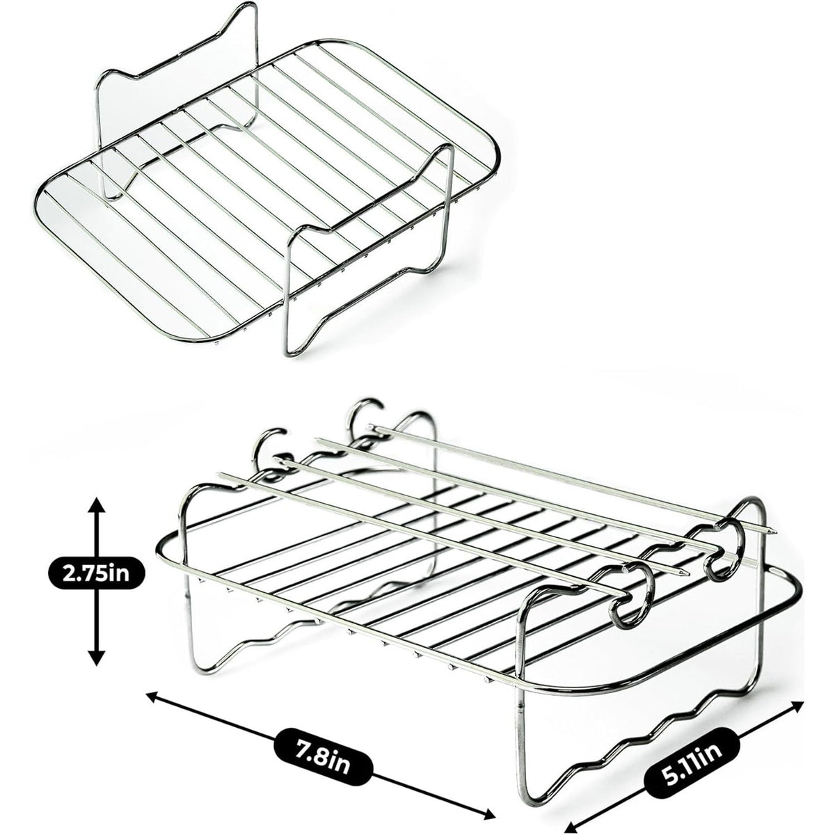 Fleming Metal Air Fryer Rack With Skewers - Stainless Steel | 323744 from Fleming - DID Electrical