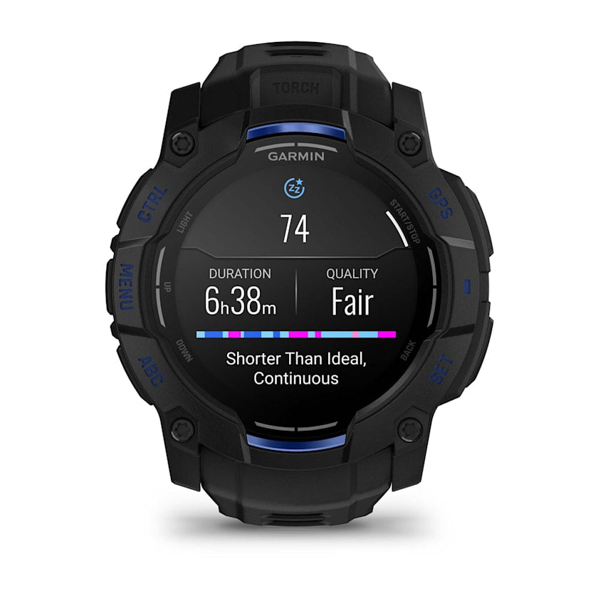 Garmin Instinct 3 50MM Smart Watch with Black and Bolt Blue Band - Black | 49-GAR-010-03020-03 from Garmin - DID Electrical