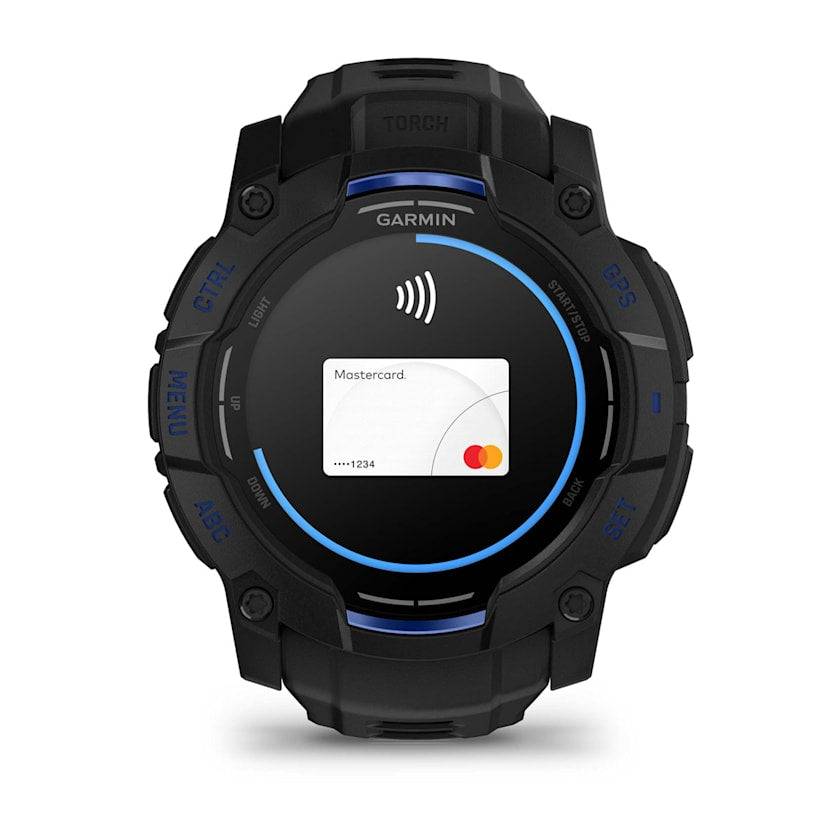 Garmin Instinct 3 50MM Smart Watch with Black and Bolt Blue Band - Black | 49-GAR-010-03020-03 from Garmin - DID Electrical