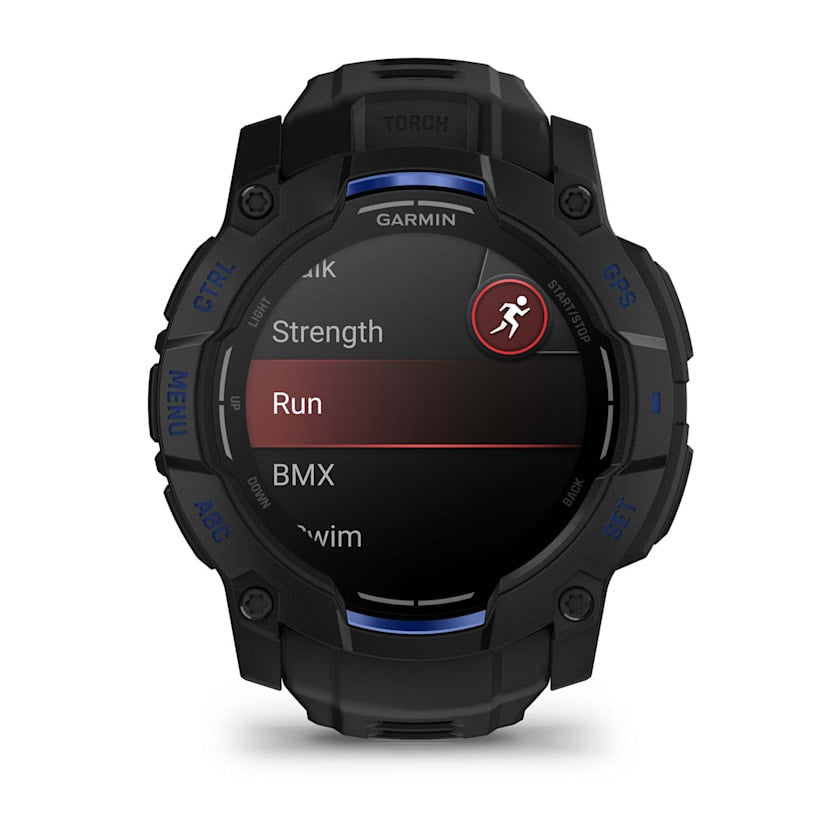 Garmin Instinct 3 50MM Smart Watch with Black and Bolt Blue Band - Black | 49-GAR-010-03020-03 from Garmin - DID Electrical