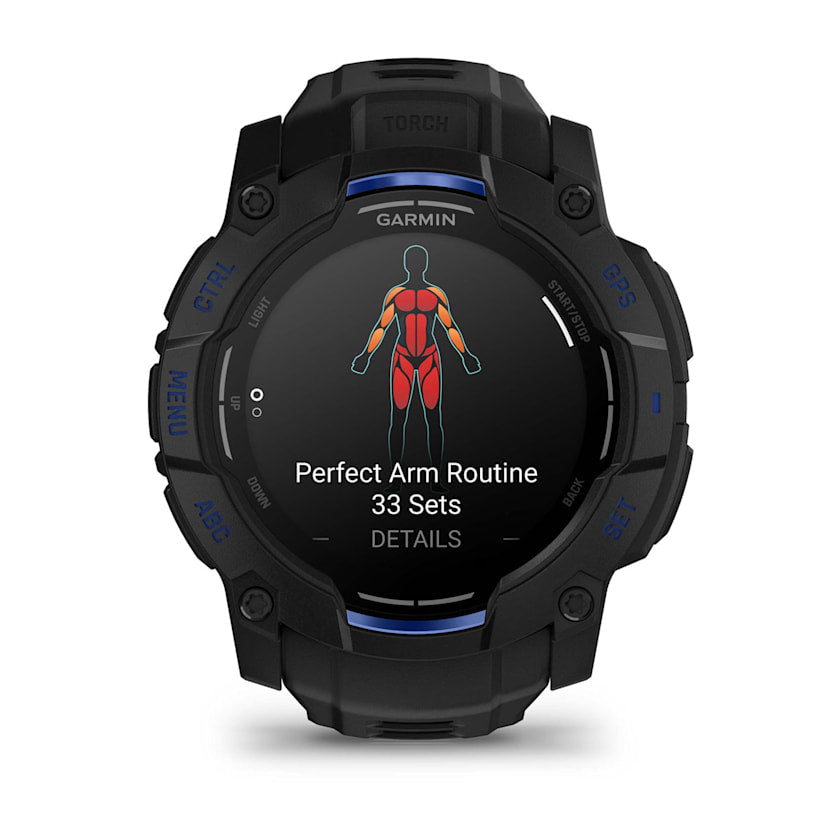 Garmin Instinct 3 50MM Smart Watch with Black and Bolt Blue Band - Black | 49-GAR-010-03020-03 from Garmin - DID Electrical