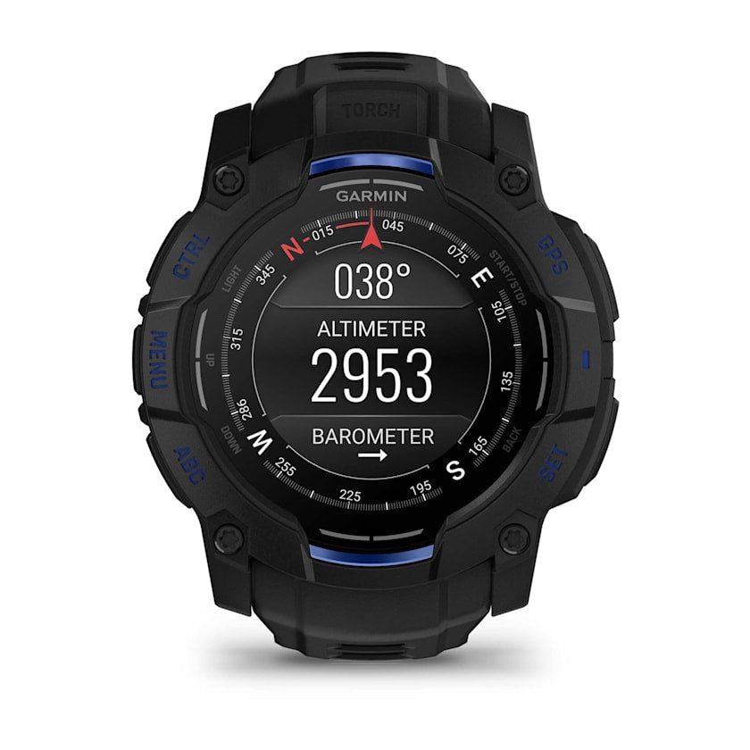 Garmin Instinct 3 50MM Smart Watch with Black and Bolt Blue Band - Black | 49-GAR-010-03020-03 from Garmin - DID Electrical