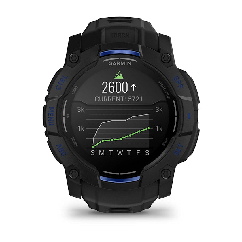 Garmin Instinct 3 50MM Smart Watch with Black and Bolt Blue Band - Black | 49-GAR-010-03020-03 from Garmin - DID Electrical