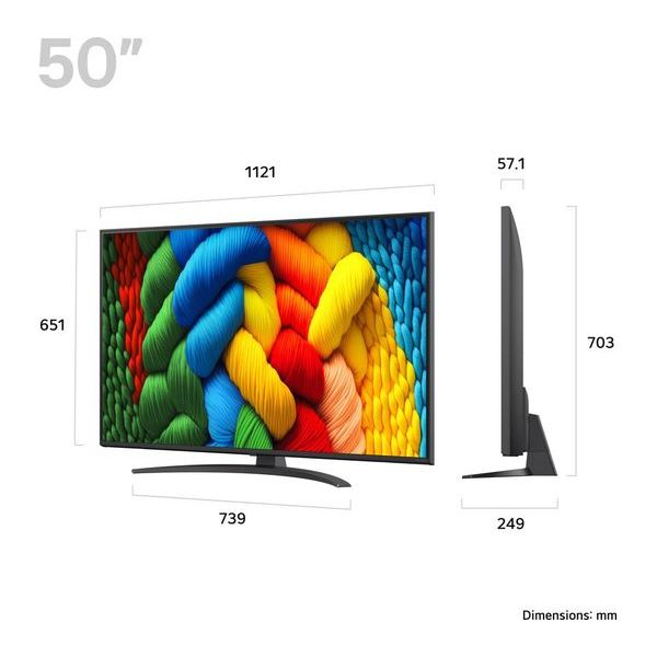 LG NANO81A NanoCell AI 50" 4K Smart TV - Charcoal Black | 50NANO81A6A.AEK from LG - DID Electrical