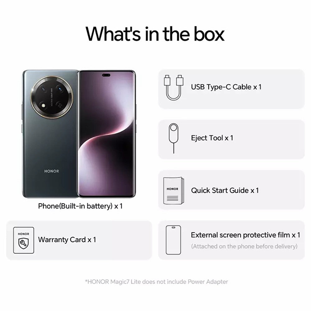 Honor Magic7 Lite 512GB 5G Smartphone - Titanium Black | 5109BQBE from Honor - DID Electrical