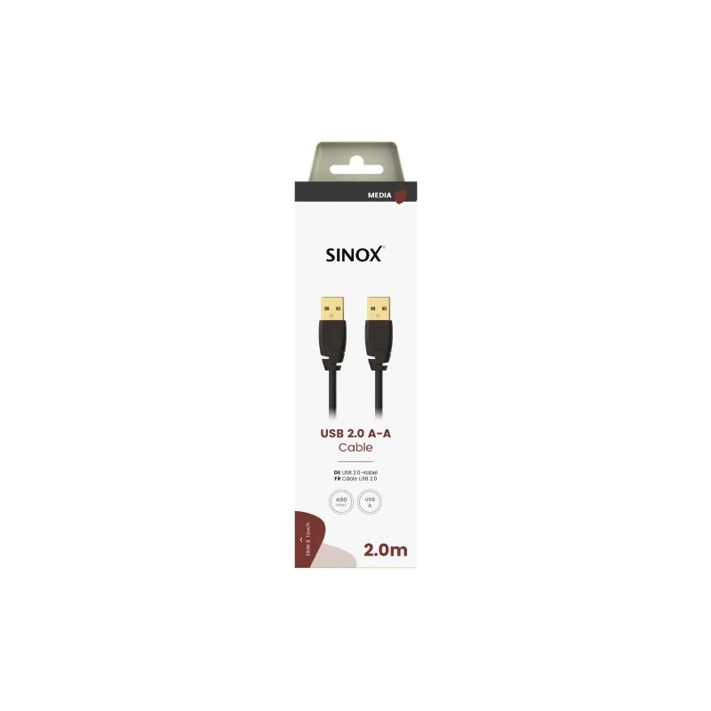 Sinox 2M USB 2.0 A-A Cable - Black | 52733 from Sinox - DID Electrical