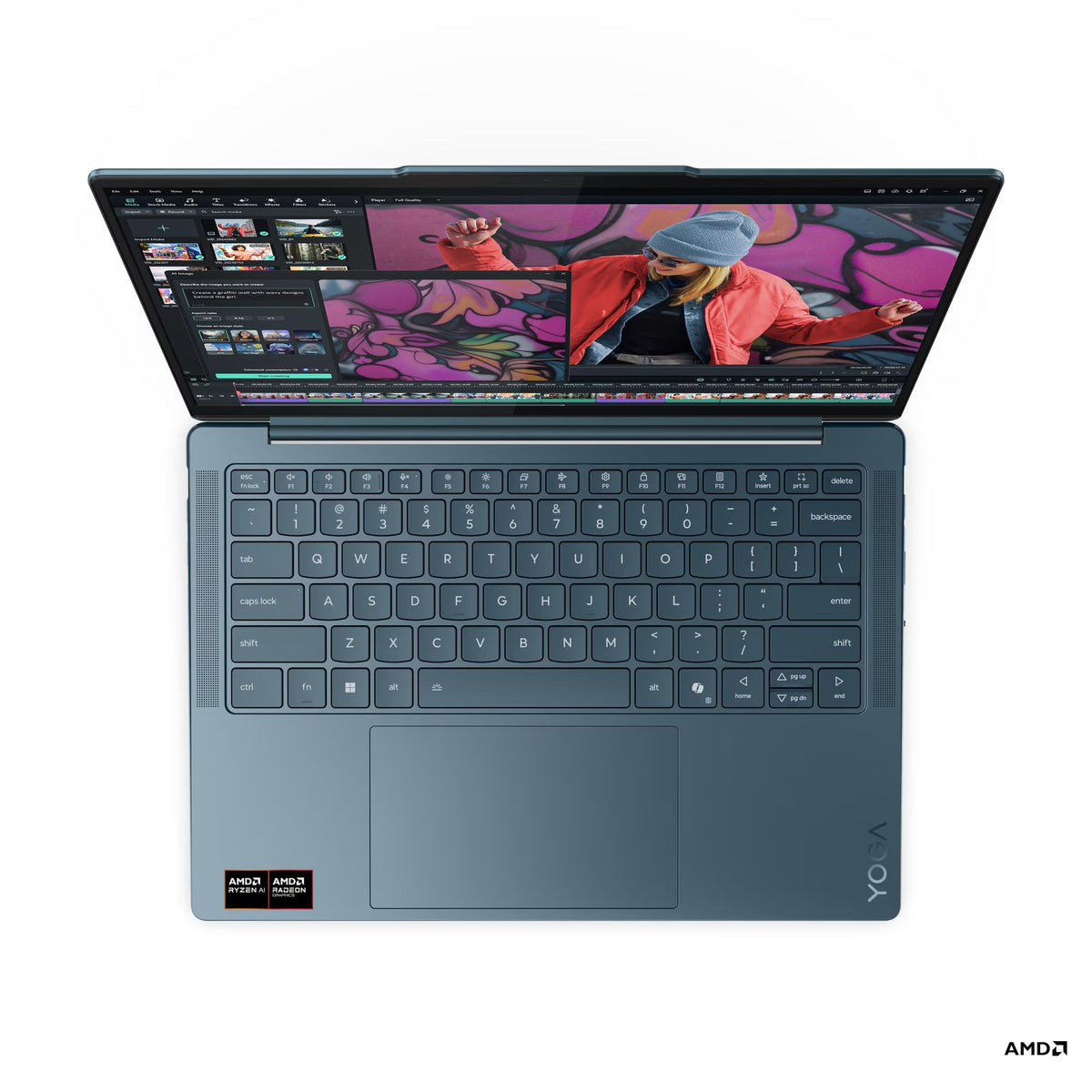 Lenovo Yoga Slim 7 AMD Ryzen AI 5 14" 16GB/512GB Laptop - Tidal Teal | 83JY0076UK from Lenovo - DID Electrical