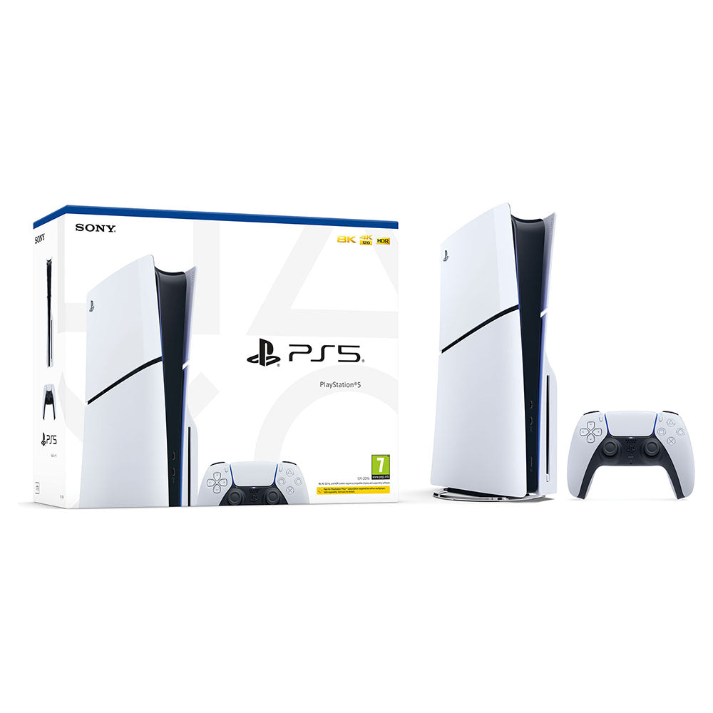 Sony PlayStation 5 (PS5 model group - slim) Disc Drive Console - White &amp; Black | 9577157 from Sony - DID Electrical