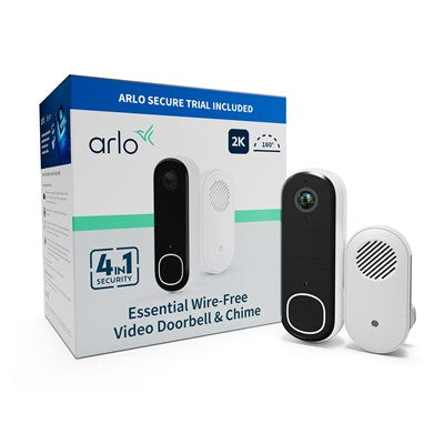 Arlo 2K Wireless Video Doorbell with Chime White DID