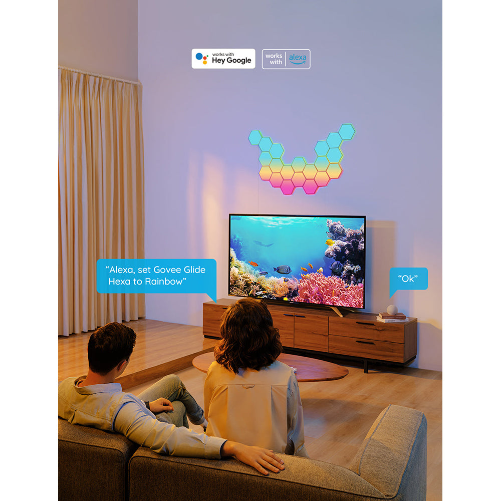Govee Glide Hexa Light Panels Pack of 10 - Multicolour | B6061201-OF-UK from Govee - DID Electrical