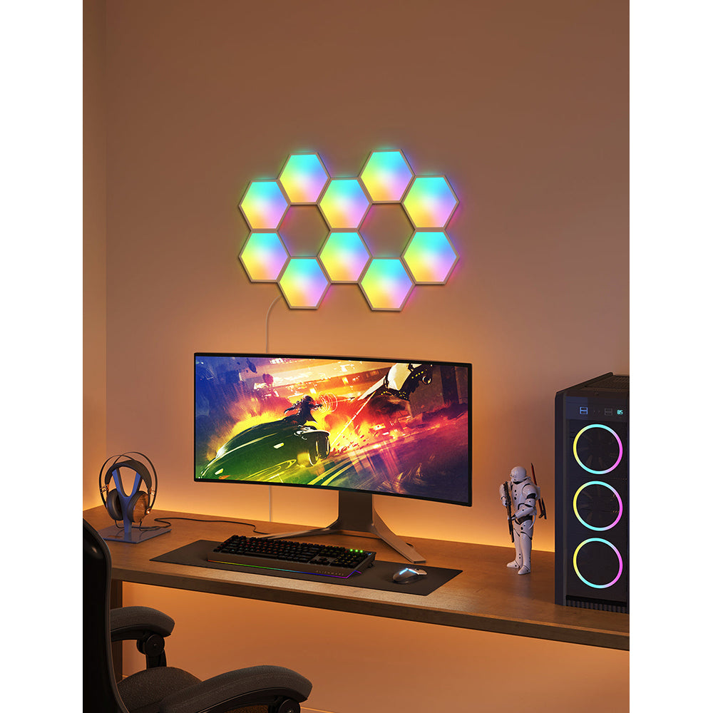 Govee Glide Hexa Light Panels Pack of 10 - Multicolour | B6061201-OF-UK from Govee - DID Electrical