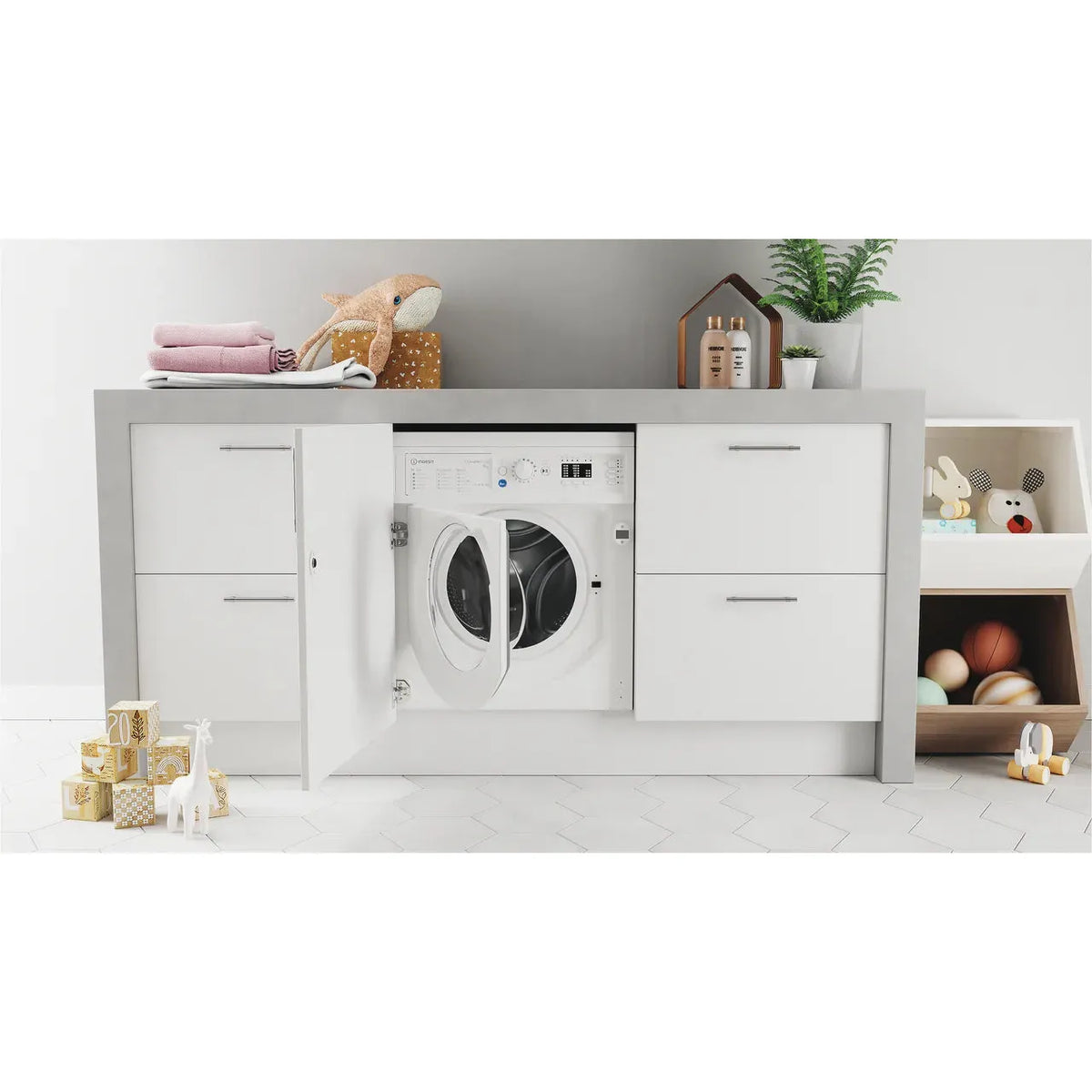 Indesit 9KG 1400 RPM Integrated Washing Machine - White | BIWMIL91485UK from Indesit - DID Electrical