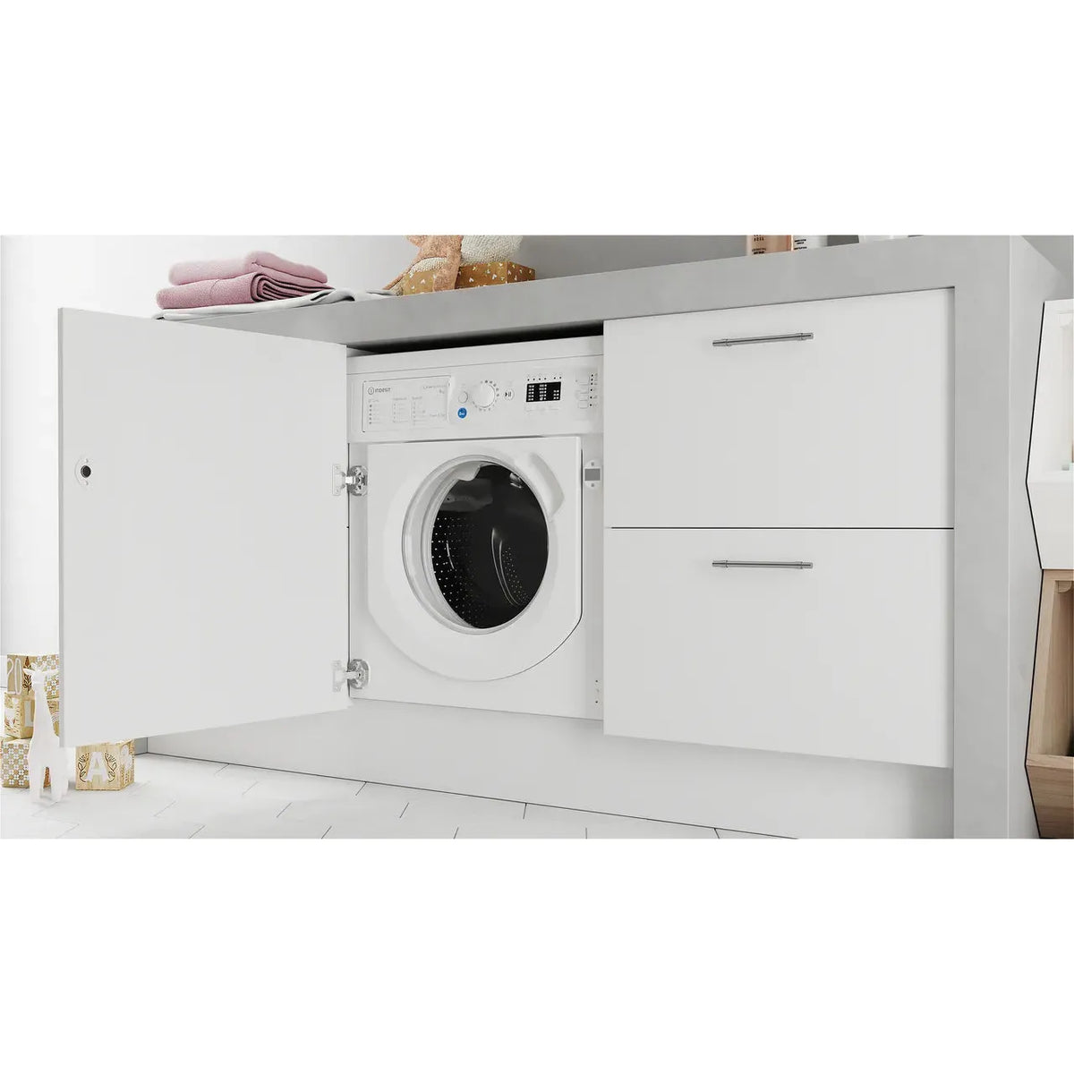 Indesit 9KG 1400 RPM Integrated Washing Machine - White | BIWMIL91485UK from Indesit - DID Electrical