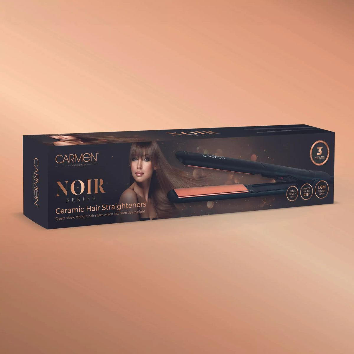 Carmen Noir Ceramic Hair Straightener - Black | C81054COP from Carmen - DID Electrical