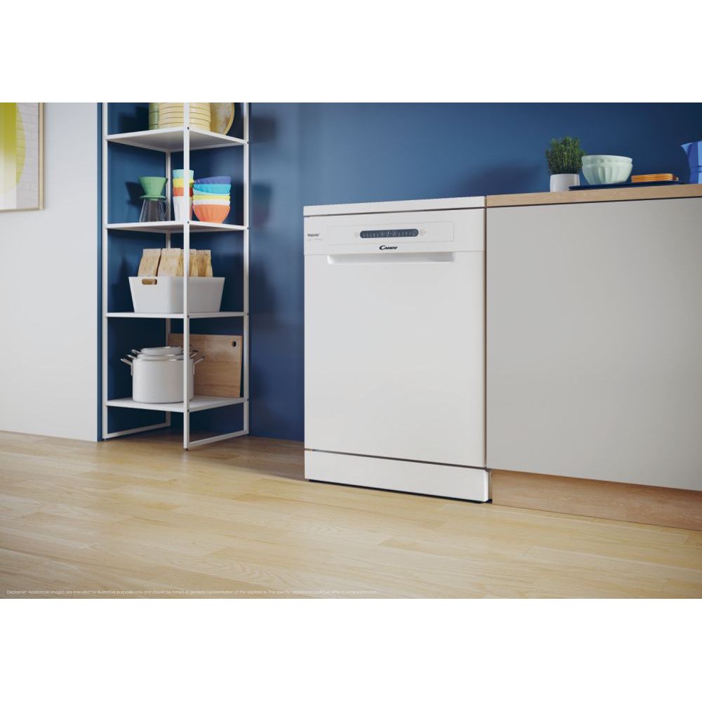 Candy Rapido 13 Place Freestanding Standard Dishwasher - White | CF 3E9L0W from Candy - DID Electrical