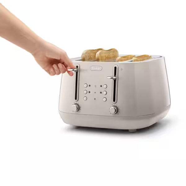 DeLonghi Eclettica 4 Slice Toaster - Beige | CTY4003.BG from DeLonghi - DID Electrical