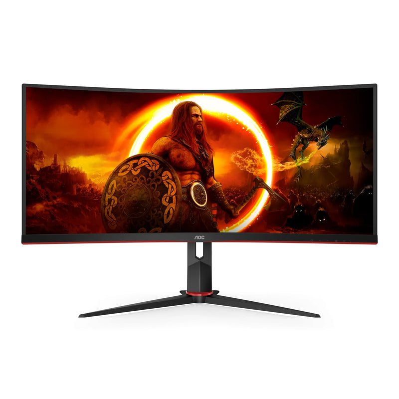 AOC 34" 180HZ Curved Ultrawide Gaming Monitor - Black & Red | CU34G2XP/BK from AOC - DID Electrical