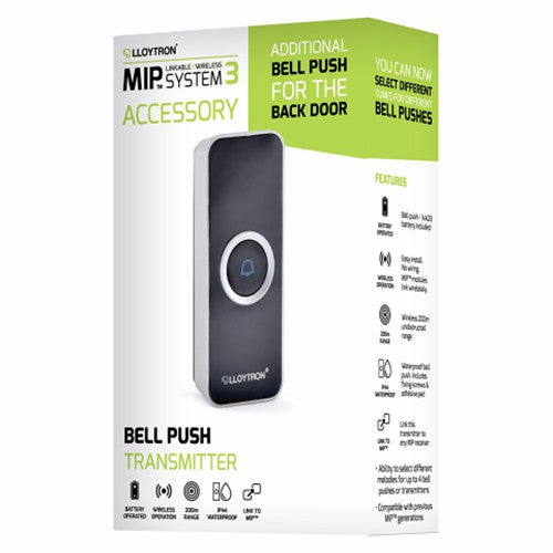 Lloytron MIP3 Bell Push Transmitter - Black | DB7831B from Lloytron - DID Electrical
