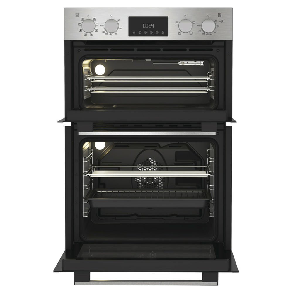 Hotpoint 109L Built-In Electric Double Oven - Inox | DIH82DIX from Hotpoint - DID Electrical