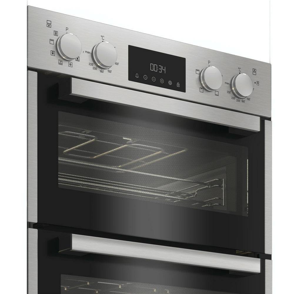 Hotpoint 109L Built-In Electric Double Oven - Inox | DIH82DIX from Hotpoint - DID Electrical