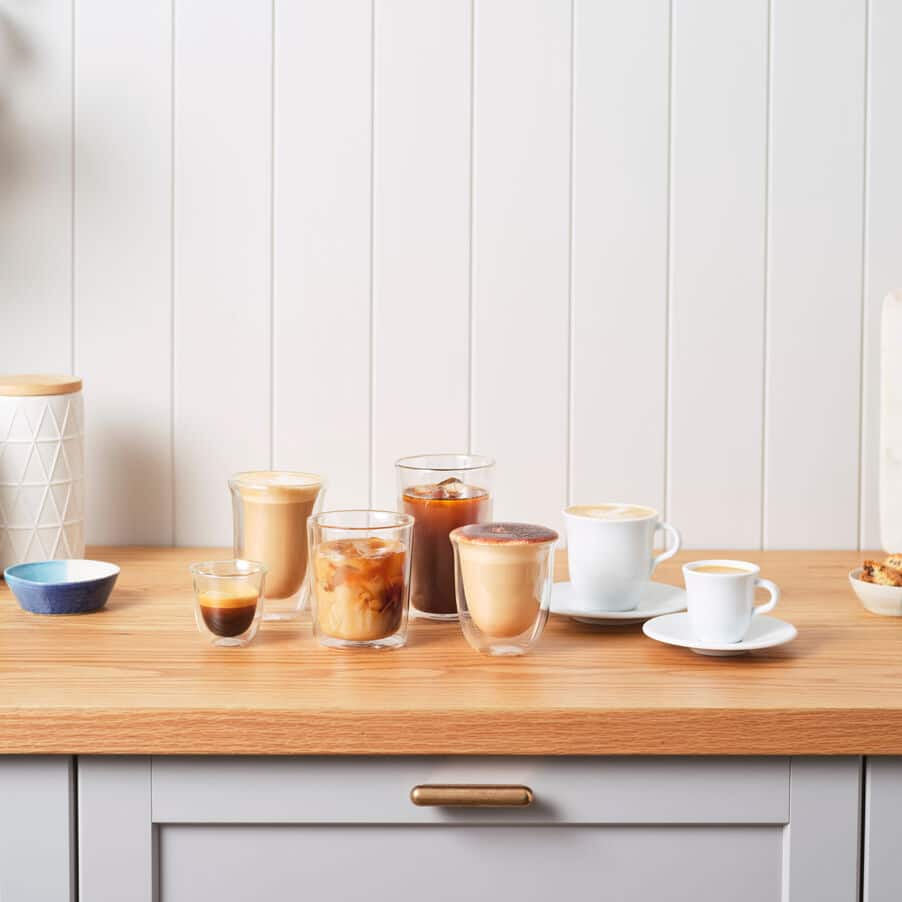 DeLonghi Latte Glasses Set Pack of 2 - Transparent | DLSC312 from DeLonghi - DID Electrical