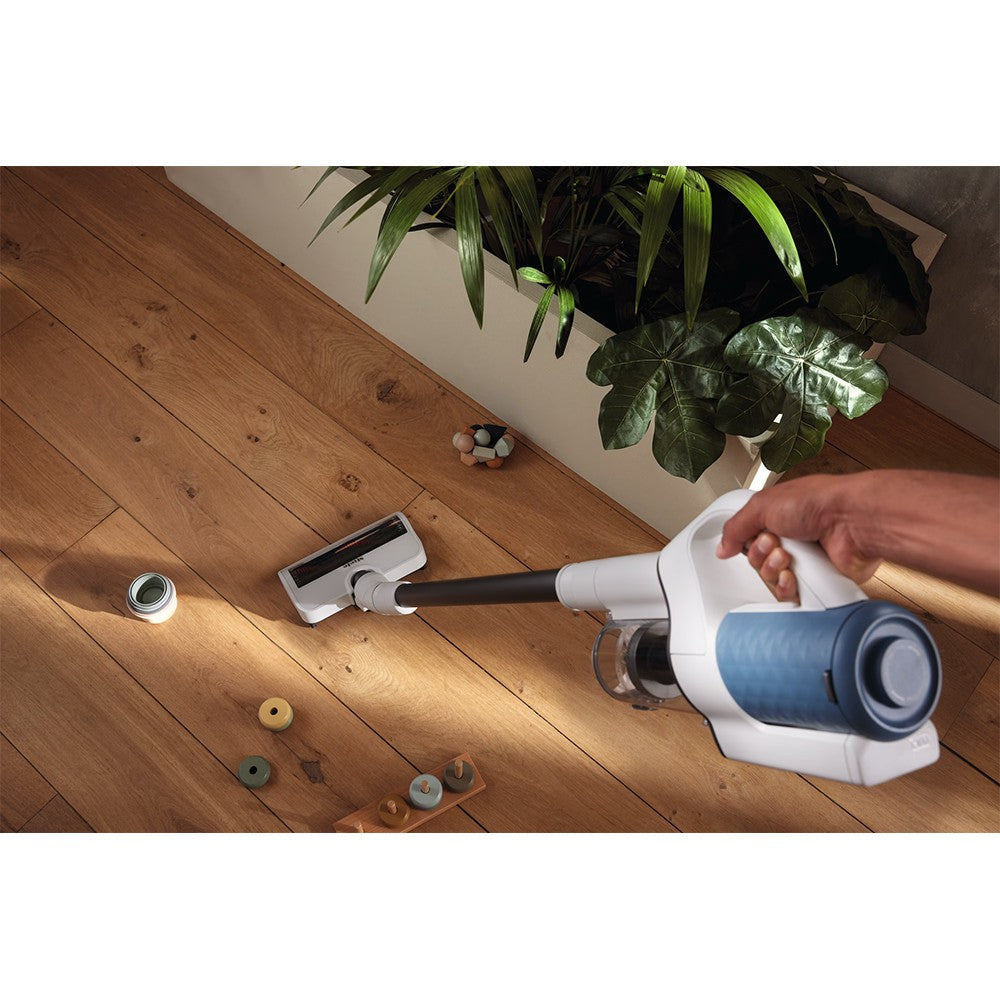 Miele Duoflex HX1 Cordless Stick Vacuum Cleaner - White &amp; Nordic Blue | DUOFLEXHX1 from Miele - DID Electrical