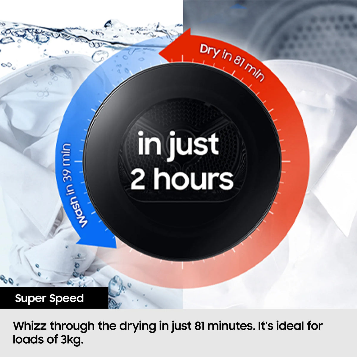 Samsung Series 5 9KG Freestanding Condenser Tumble Dryer - Black | DV90DG52A0ABEU from Samsung - DID Electrical