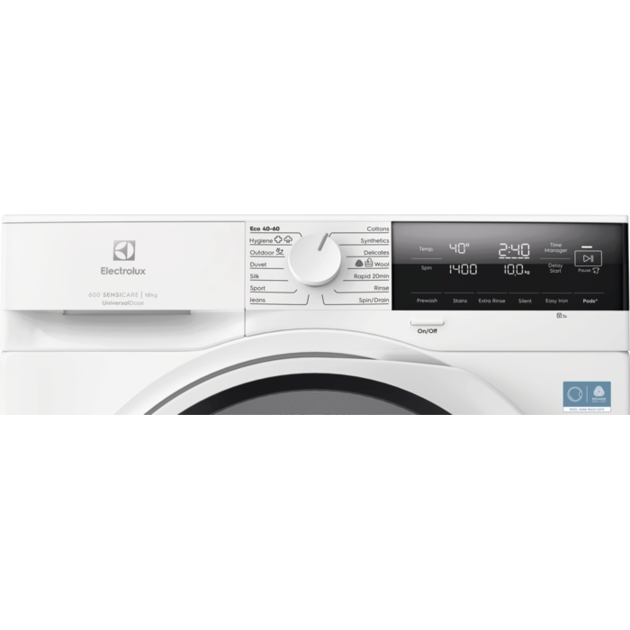 Electrolux SensiCare 600 10KG 1400RPM Freestanding Washing Machine - White | EFI63142UD from Electrolux - DID Electrical