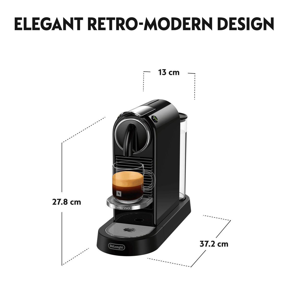 Nespresso DeLonghi Citiz Coffee Machine - Black | EN167.B from Nespresso - DID Electrical