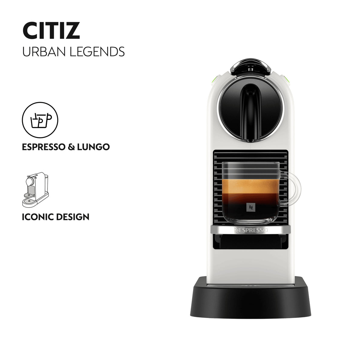 DeLonghi Citiz Nespresso Coffee Machine - White | EN167.W from DeLonghi - DID Electrical