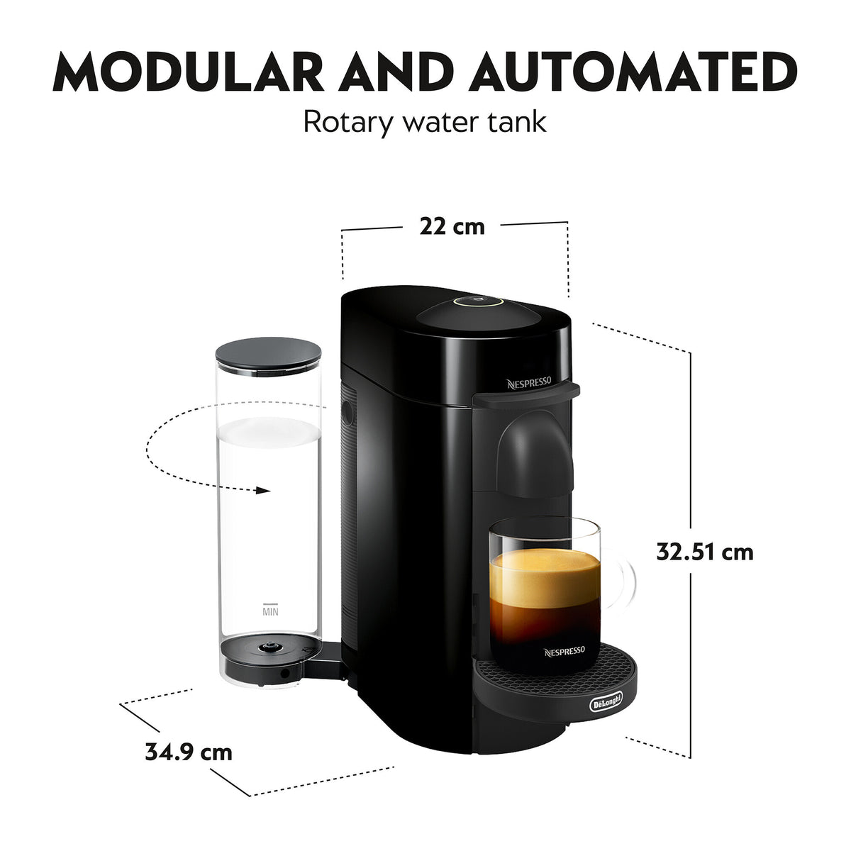 DeLonghi Nespresso Vertuo Plus Capsule Coffee Machine - Black | ENV150.B from DeLonghi - DID Electrical
