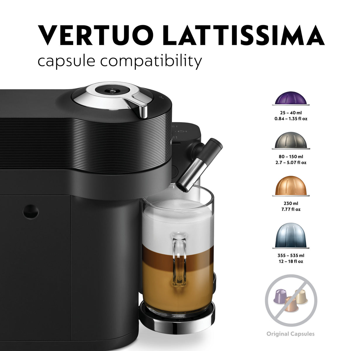 Nespresso Vertuo Lattissima Coffee Machine - Black | ENV300.B from DeLonghi - DID Electrical