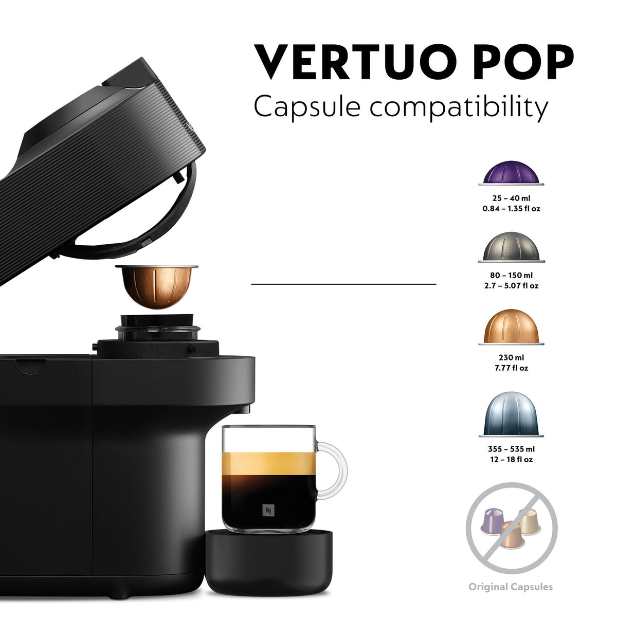 DeLonghi Nespresso Vertuo Pop Coffee Machine - Black | ENV90.B from DeLonghi - DID Electrical