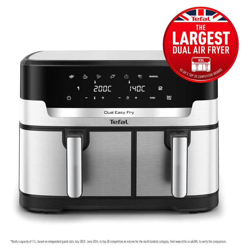 Tefal Easy Fry Dual XXL 11L Air Fryer - Stainless Steel | EY942DG1 from Tefal - DID Electrical