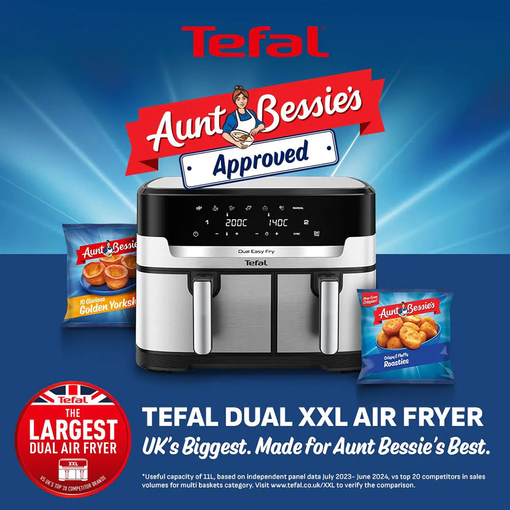 Tefal Easy Fry Dual XXL 11L Air Fryer - Stainless Steel | EY942DG1 from Tefal - DID Electrical