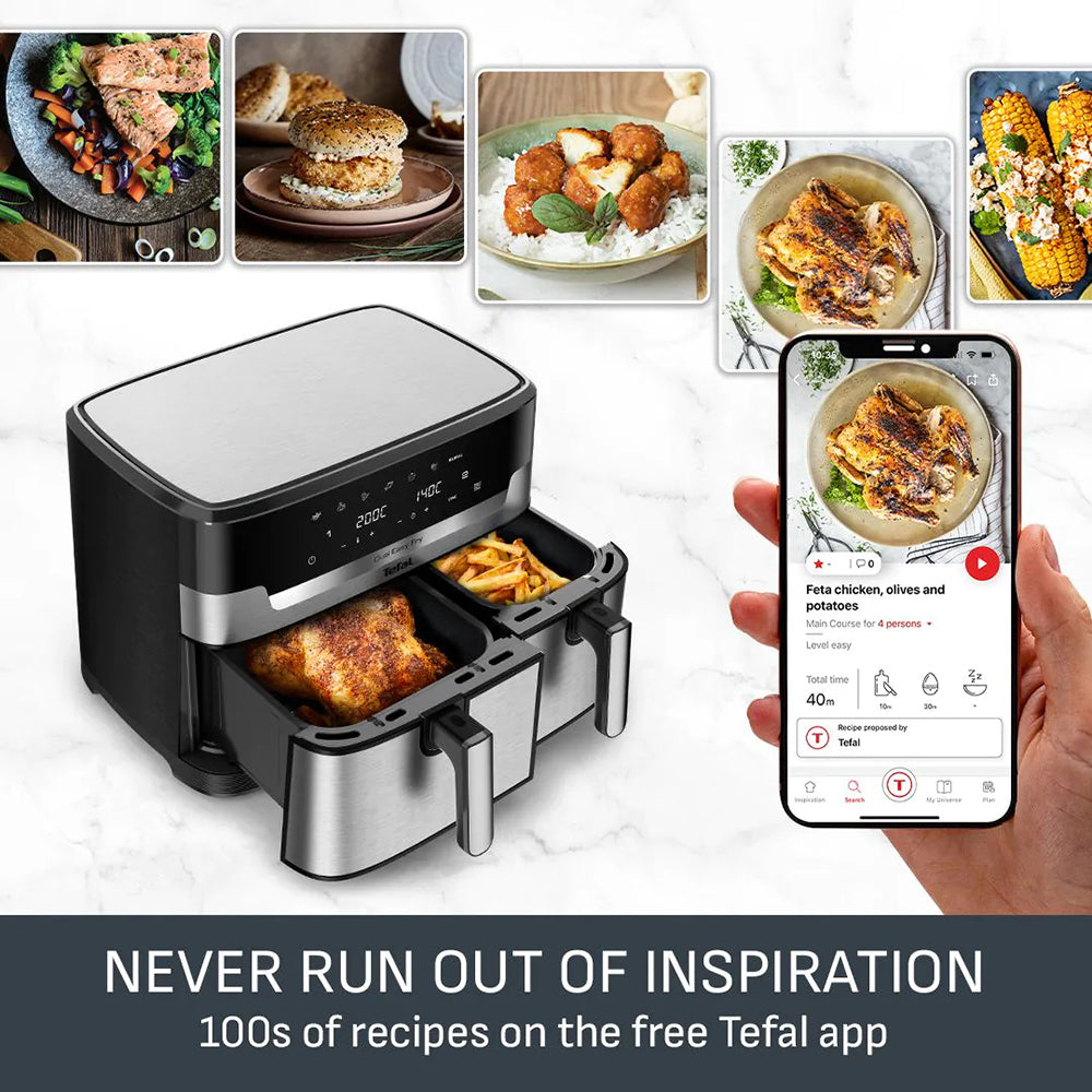 Tefal Easy Fry Dual XXL 11L Air Fryer - Stainless Steel | EY942DG1 from Tefal - DID Electrical