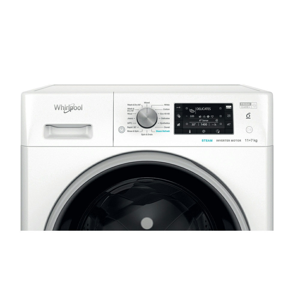 Whirlpool 11KG/7KG 1351RPM Freestanding Washer Dryer - White | FFWDD1174489BSVUK from Whirlpool - DID Electrical