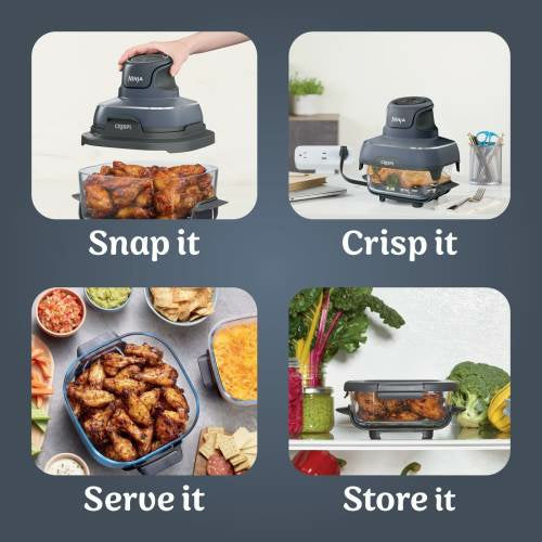 Ninja CRISPi 4-in-1 Portable Glass Air Fryer - Cyber Space | FN101UK from Ninja - DID Electrical