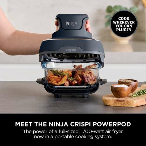 Ninja CRISPi 4-in-1 Portable Glass Air Fryer - Cyber Space | FN101UK from Ninja - DID Electrical