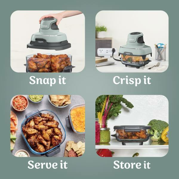 Ninja CRISPi 4-in-1 Portable Glass Air Fryer - Sage | FN101UKSG from Ninja - DID Electrical