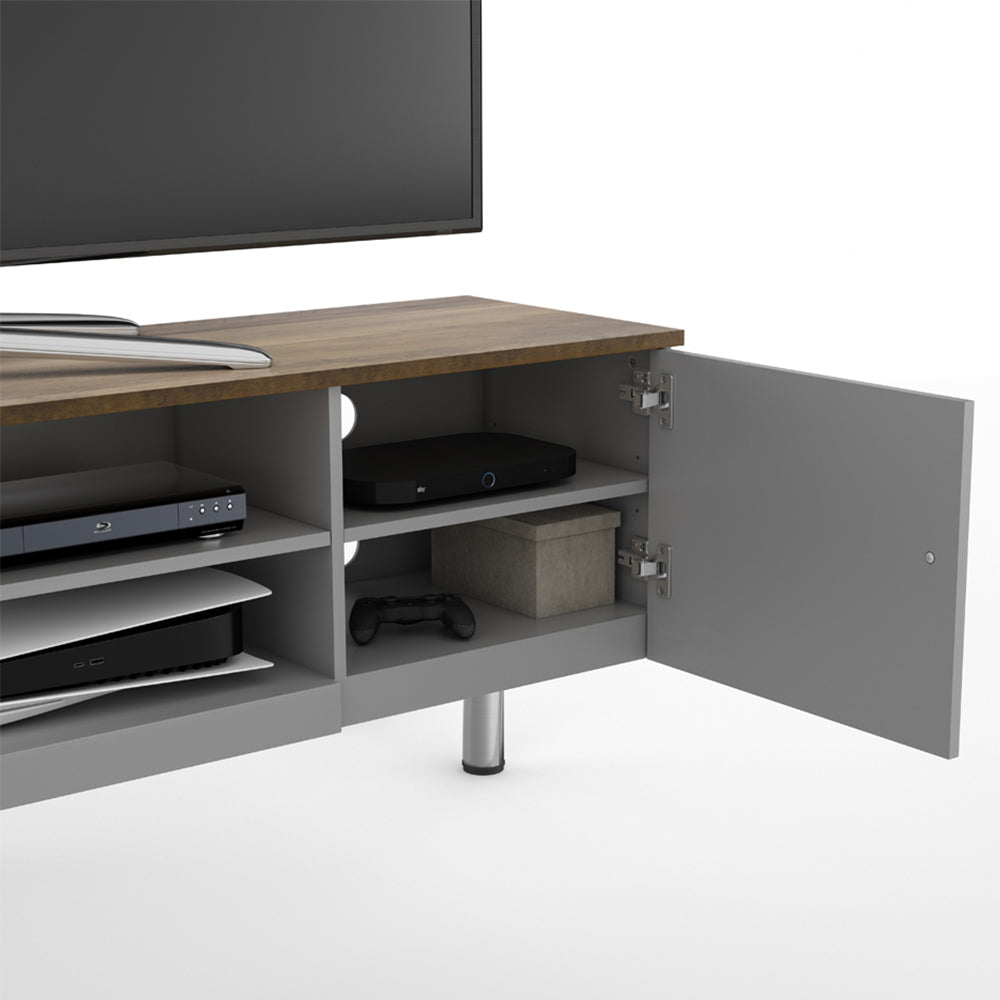 AVF Whitesands 1.9M TV Stand - Satin Grey & Wood | FS1900WSSG from AVF - DID Electrical